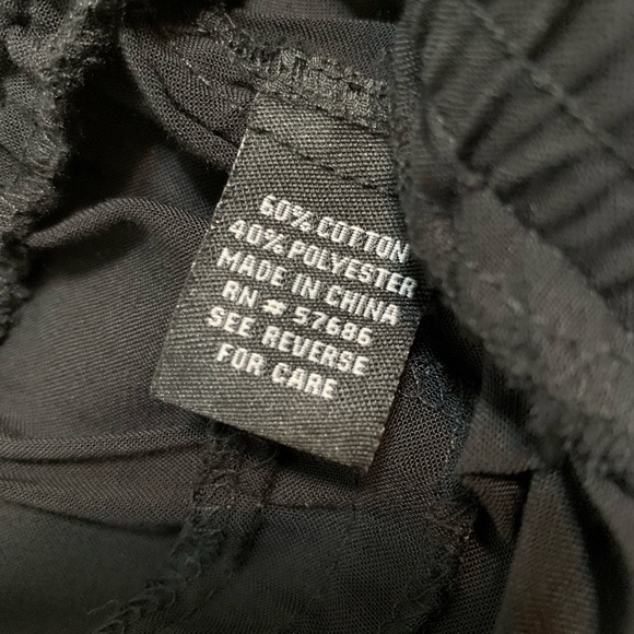 Vintage Silky dress Pants cinched cuff Gold Zipper at Ankle & Front Tie Size L - Picture 9 of 12